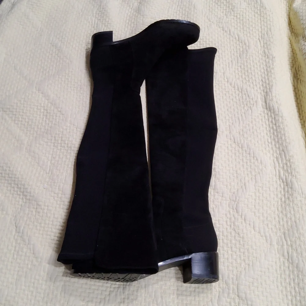 Stuart Weitzman Black Suede Over the Knee Boots